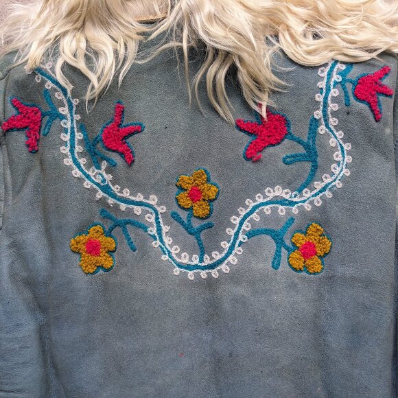 Afghan Shearling Embroidered Coat 70s - Picture 11 of 12